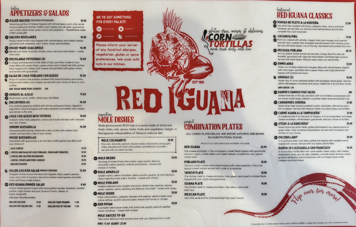 Red Iguana Menu - Image 2