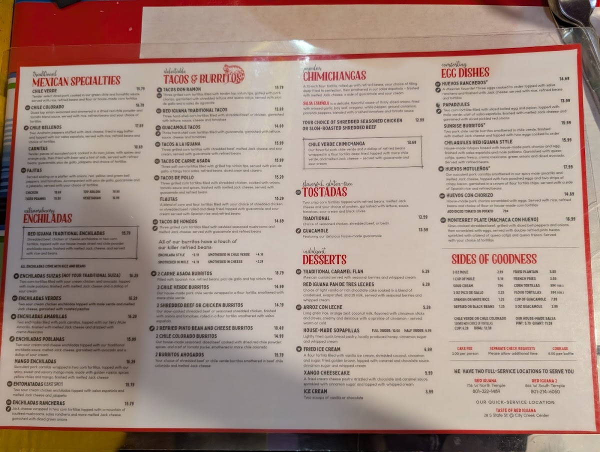 Red Iguana Menu - Image 4